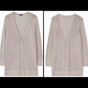 Torrid Taupe Pointelle Boyfriend Cardigan